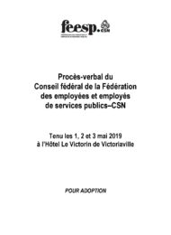 Procès-verbal conseil fédéral 2019