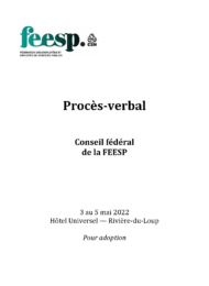 Procès-verbal pour adoption – Conseil fédéral 2022 – Rivière-du-Loup